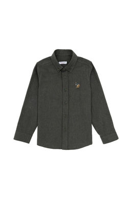 Темно-зеленая рубашка с длинным рукавом для мальчика - U.s. polo assn фото 6