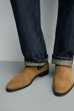 LEATHER CHELSEA BOOTS - Zara фото 7