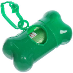 Цена за 6 шт. Контейнер с пакетами для уборки за собакой с карабином,цвет зеленый Ultramarine