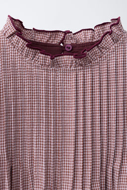 GINGHAM CHECK DRESS - Zara фото 3
