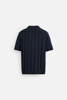 RIBBED KNIT POLO SHIRT - Zara фото 9