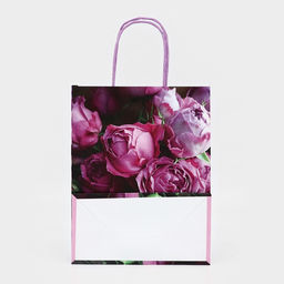 Цена за 2 шт. Пакет подарочный крафтовый Розы, 25?22?11 см