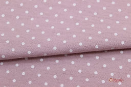Теплый хлопок Белый горох (2мм) на розовой дымке, ш.1.49м, хлопок-100%, 140гр/м.кв - Купава фото 2