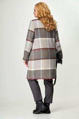 Пальто БелЭльСтиль 786 бежевая клетка фото 3