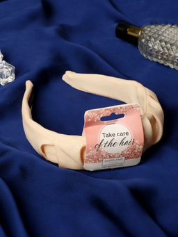 Ободок для волос «Нонна», 3.5 см, молочный