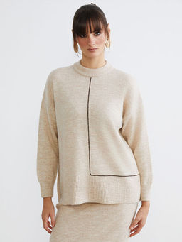 Bisiklet Yaka Oversize Kad?n Triko Kazak