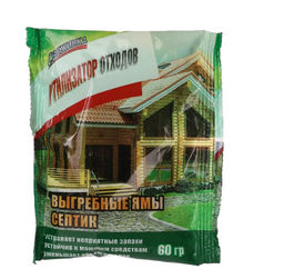 СВЕЖИНКА УТИЛИЗАТОР ОТХОДОВ ср-во д/уничтожения неприятных запахов, исходящих из выгребных ям и септиков 60гр