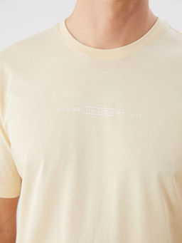 Bisiklet Yaka Bask?l? Penye Erkek Ti??rt