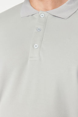 Tas Basic Oversize/Genis Kesim Tok Kumas Polo Yaka T-Shirt TMNSS24PO00012 - Trendyolmilla фото 6