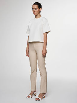 CONTE Футболка из футера с вставкой в рубчик LD 2575 off-white