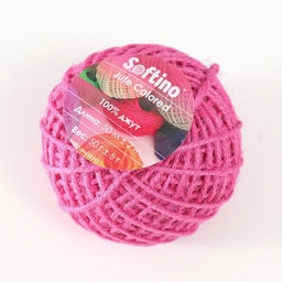 Пряжа 100% джут Softino Jute Colored 50м 2м ярко-розовый 50 гр  фото 2