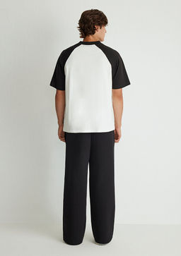 1991 Bask?l? Beyaz Reglan Tisort - Mavi фото 4