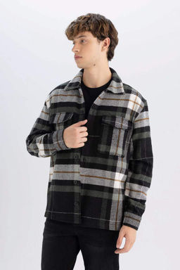 Рубашка Relax Fit в клетку с длинным рукавом Lumberjack - Defacto фото 4