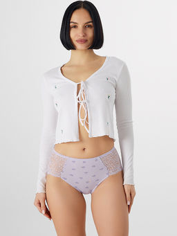 Цена за 2 штуки! Трусы женские макси кружевные с принтом в сердечко