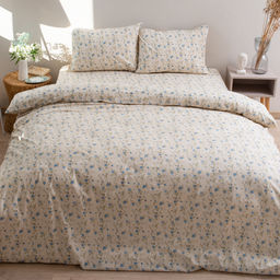 КПБ Чистый хлопок 1,5 спальный, наволочки 50х70, поплин, 100% хлопок, Гербариум ВБ Пододеяльник 146х215 с прорезью, простыня классическая 150х215 подшита с 4-х сторон, наволочки 50х70 с клапаном - 2 шт. - Традиция фото 58