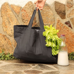 Сумка изо льна двухсторонняя SL HOME Linear bag, 67×35 см