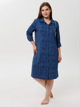 Платье женское П-127 (кулирка) Синий лён