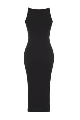 TRENDYOLMILLA K?rm?z? Vucuda Oturan Halter Yaka Fitilli Esnek Orme Midi Kalem Elbise TWOSS24EL00020  фото 15