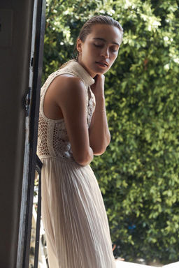 CONTRAST FLORAL EMBROIDERY DRESS - Zara фото 3