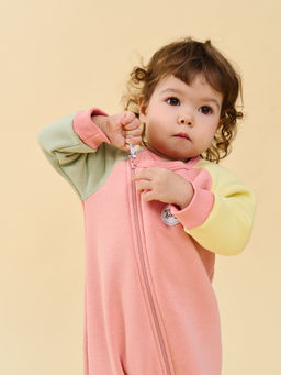 Комбинезон-косуха Колор блок Персик утепленный 0+ - Bungly фото 5