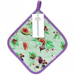 "Инжир К" Кухонный комплект: прихватка-варежка 15х30см + прихватка 20х20см, хлопок "Премиум" 191г/м2 - хлопок 100%, наполнитель - ватин 280гр/м2, "Домашняя мода" (Россия)