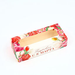 Цена за 5 шт. Коробка складная «Поздравляю с 8 Марта!», 17×7×4 см