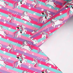 Цена за 10 шт. Упаковочная бумага «Мышка и Единорог», 70 × 100 см,