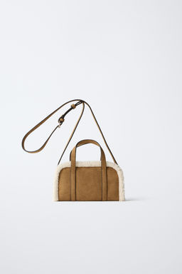 FAUX SHEARLING CROSSBODY BAG