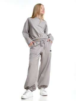 Комплект спортивный для девочки 22-7666 серый - Mini maxi фото 3