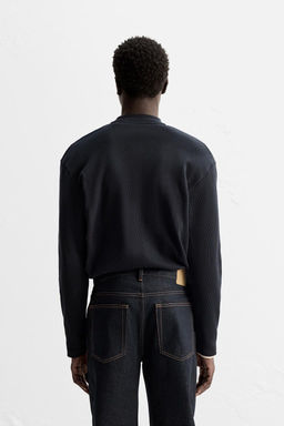 BUTTON NECK CHECK T-SHIRT - Zara фото 3