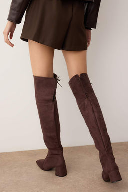 Kahverengi Suet Kad?n 6 cm Topuklu Premium Cizme TAKAW26CZ00041 - Trendyolmilla фото 4