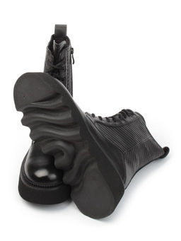 01-C1112-1 BLACK Ботинки демисезонные женские (натуральная кожа, байка)