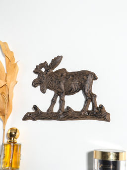 Крючки декоративные чугун "Лось на бревне" 23х15х2,2 см