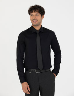 Siyah Slim Fit Uzun Kollu G_mlek