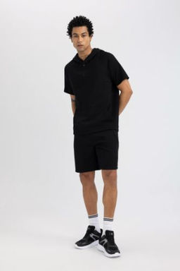 DeFactoFit Standart Fit K?sa Paca Sporcu Sort