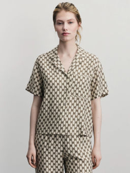 Рубашка из вискозы с принтом / Zarina  фото 3