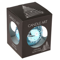 Елочная игрушка шар стеклянная д9,5см, зеркально-бирюзовый, ручная художественная роспись, подарочная упаковка (Россия) - Домашняя мода фото 5