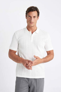 Regular Fit K?sa Kollu Triko Polo Tisort - Defacto фото 8