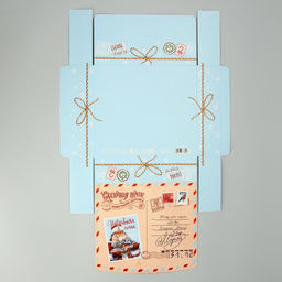 Коробка подарочная новогодняя складная Сказочная почта, 20?18?5 см, БЕЗ ЛЕНТЫ