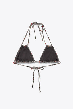 CHERRY ANIMAL PRINT BIKINI TOP - Zara фото 6