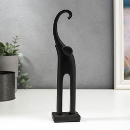 Фигурка полистоун «Чёрный слон с длинными ногами», 24.3×5.7×4 см