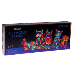 Пазл деревянный фигурный Пушистые лапки, 5 в1 - Puzzle фото 6