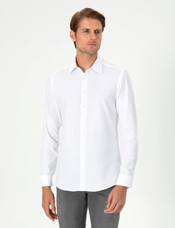 Beyaz Slim Fit Uzun Kollu G_mlek
