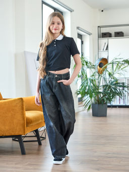 Джинсы-багги для девочек - СИНЯЯ МОДА фото 3