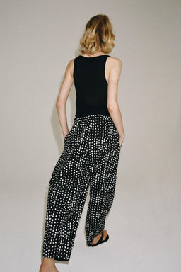 PANTAL?N PIJAMERO LUNARES ZW COLLECTION / Negro / Crudo - Zara фото 4