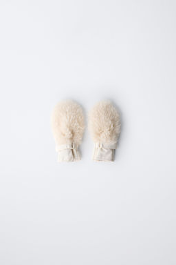 FAUX CURLY SHEEPSKIN MITTENS - SKI COLLECTION