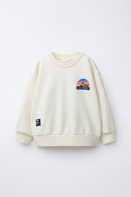 SUDADERA ESTAMPADA / Crudo