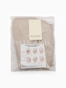 Чалма - тюрбан для волос MINAKU, 25×68 см, тенсель, бежевая