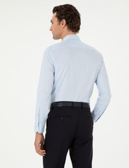 Голубая зауженная рубашка с длинным рукавом - Cacharel фото 5