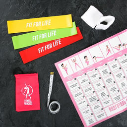 Набор ONLITOP Подготовь себя: фитнес-резинки 3 шт., чехол, измерительная лента, напульсники, календарь тренировок фото 2